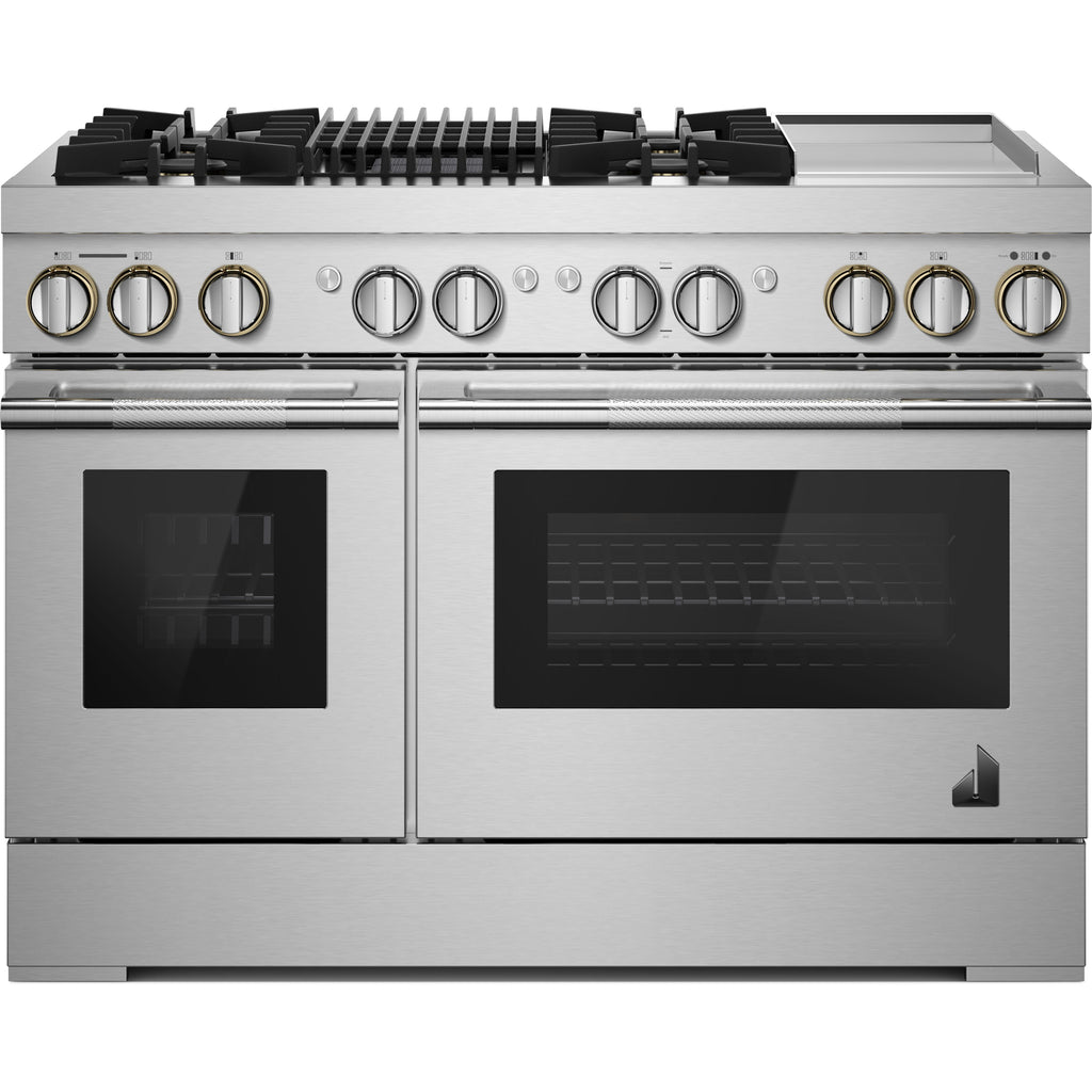  JennAir Rise 48-inch Professional-Style Dual-Fuel Range with Chrome-Infused Griddle and Gas Grill JDRP748HL IMAGE 1