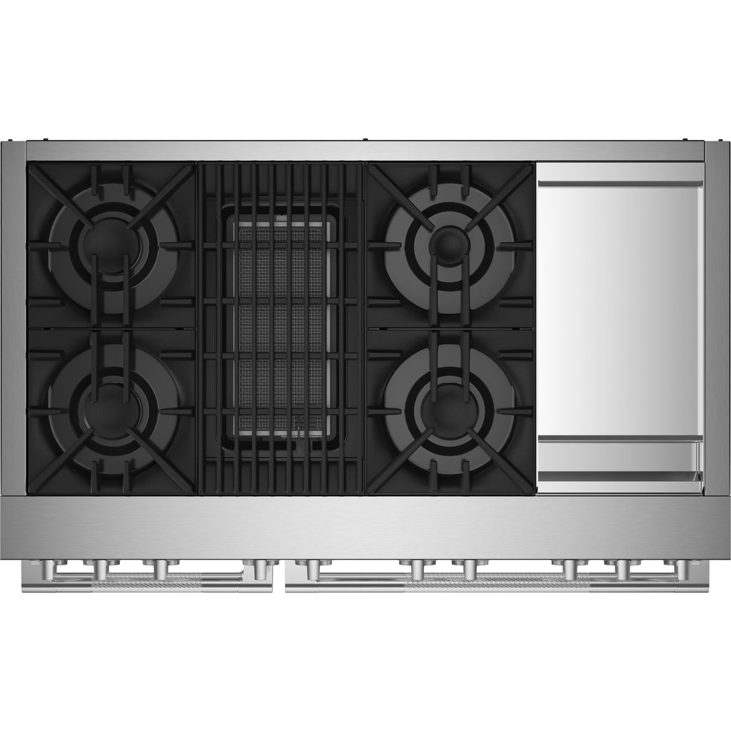  JennAir Rise 48-inch Professional-Style Dual-Fuel Range with Chrome-Infused Griddle and Gas Grill JDRP748HL IMAGE 2