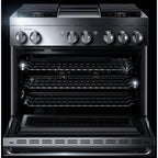  JennAir Noir 36-inch Professional-Style Dual-Fuel Range with Chrome-Infused Griddle JDRP536HM IMAGE 2