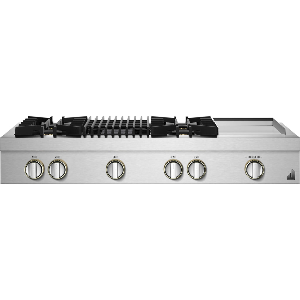  JennAir Rise 48-inch Gas Rangetop with Chrome-Infused Griddle and Gas Grill JGCP748HL IMAGE 1