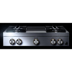  JennAir Rise 36-inch Gas Rangetop with Chrome-Infused Griddle JGCP536HL IMAGE 3