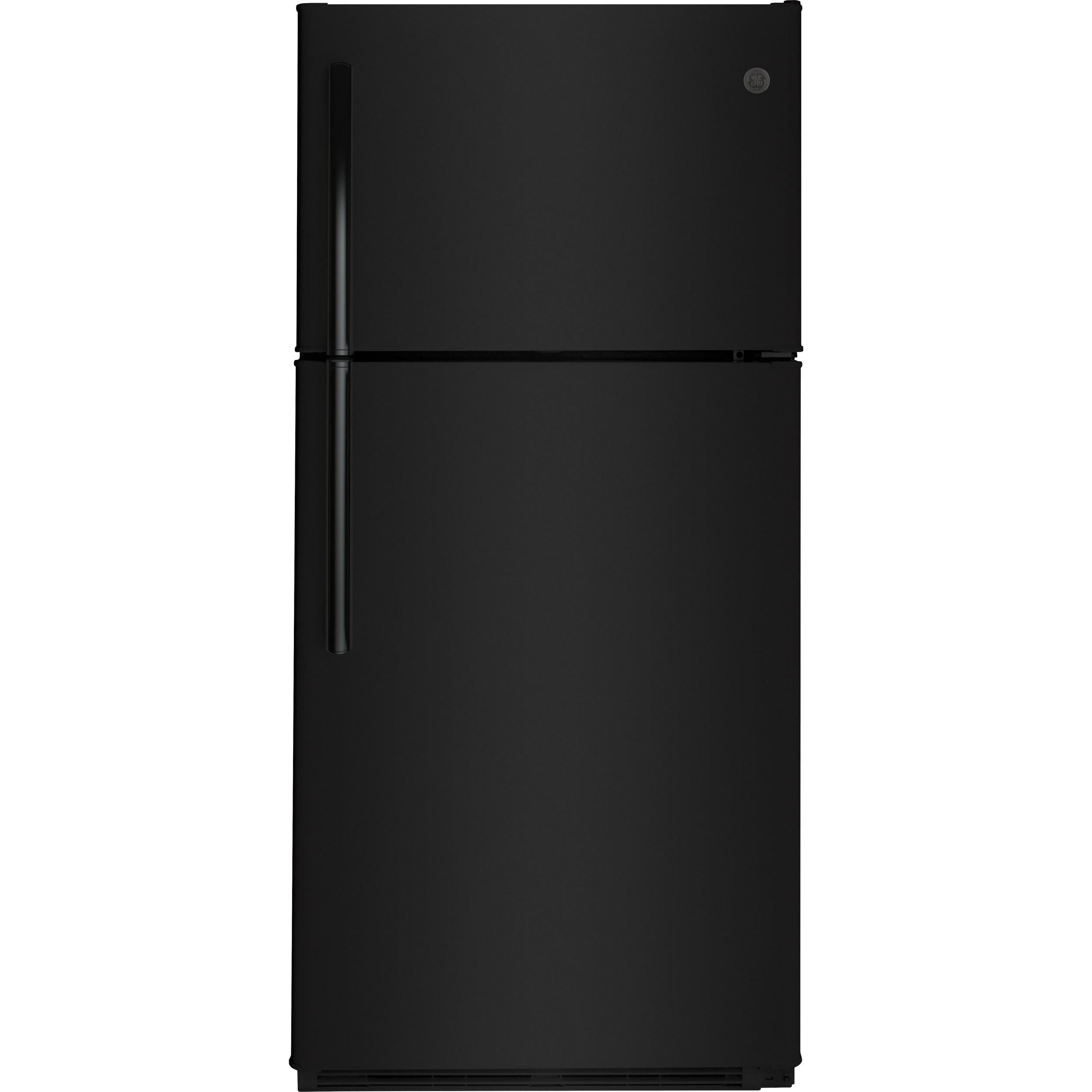  GE 30-inch, 18 cu. ft. Top Freezer Refrigerator with Reversible Door GTE18FTLKBB IMAGE 1