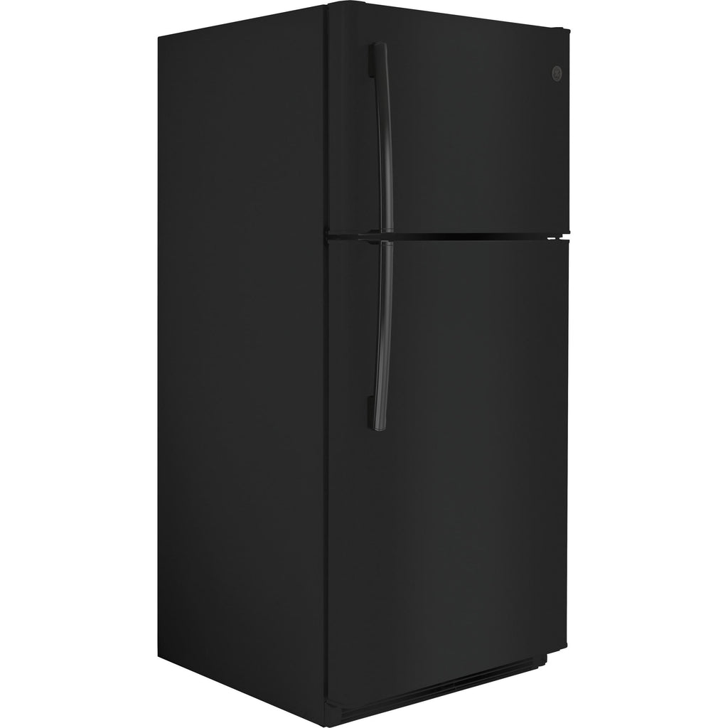  GE 30-inch, 18 cu. ft. Top Freezer Refrigerator with Reversible Door GTE18FTLKBB IMAGE 3