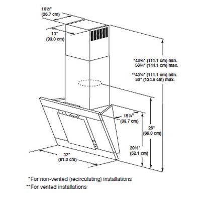  JennAir 36-inch Wall Mount Range Hood JXP5032WW IMAGE 3