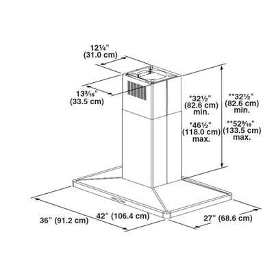  JennAir 36-inch Wall Mount Range Hood JXI8036WS IMAGE 2