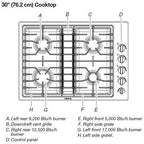  JennAir 30-inch Built-In Gas Cooktop JGD3430WB IMAGE 2