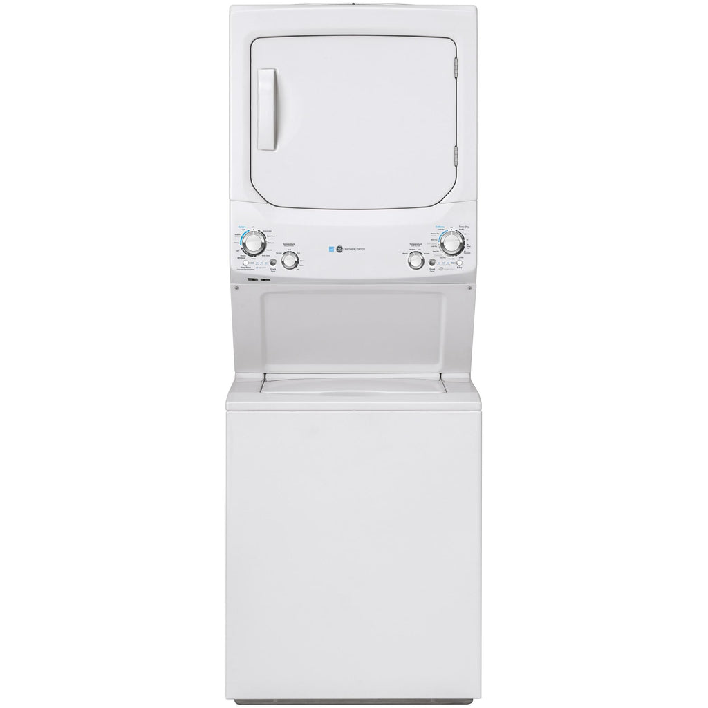  GE Stacked Washer/Dryer Electric Laundry Center GUD27EEMNWW IMAGE 1
