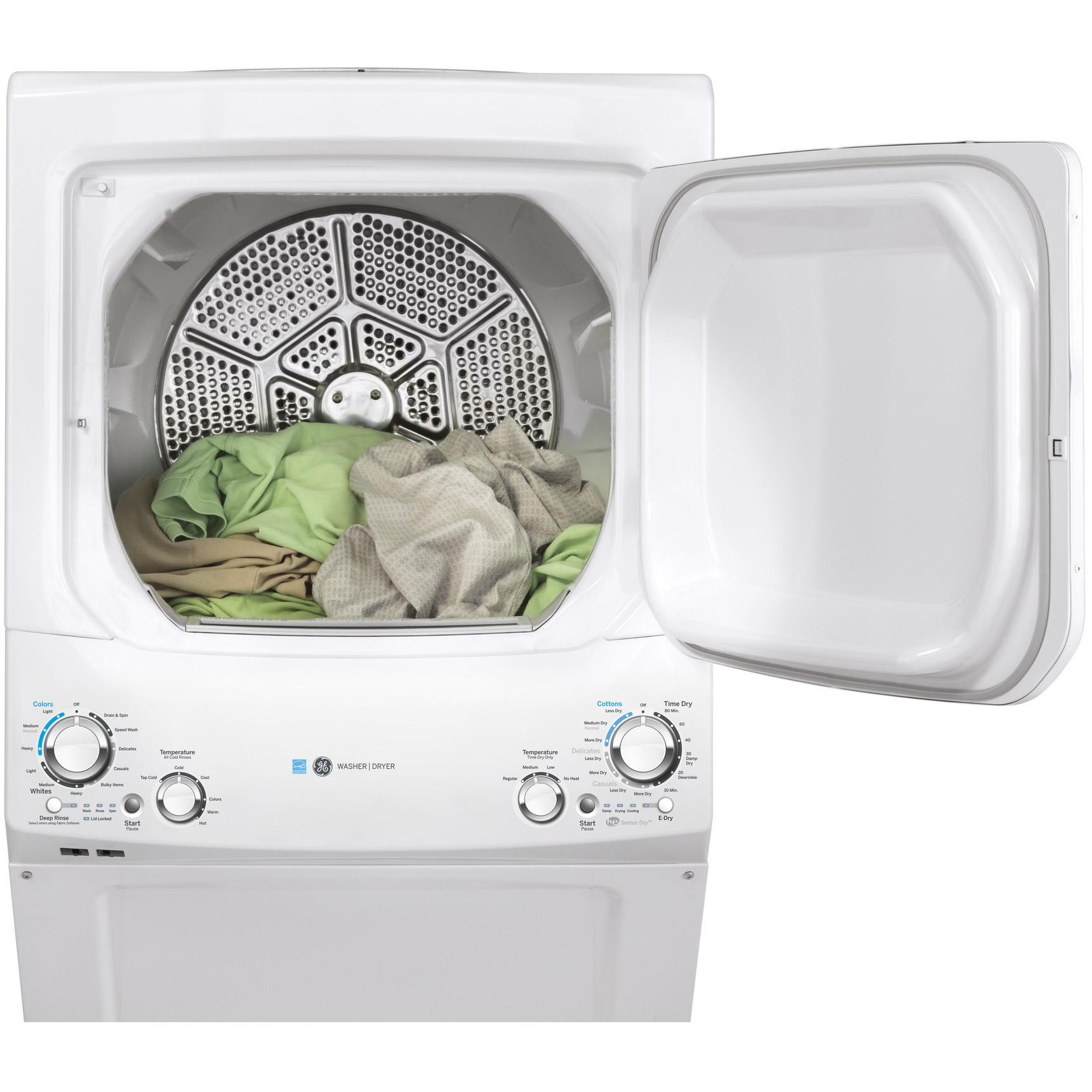  GE Stacked Washer/Dryer Electric Laundry Center GUD27EEMNWW IMAGE 4