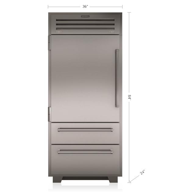  Sub-Zero 36-inch, 22.7 cu.ft. Built-in Bottom-Freezer Refrigerator with Interior Ice Maker PRO3650-LH IMAGE 2