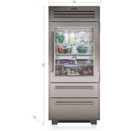  Sub-Zero 36-inch, 22.7 cu.ft. Built-in Bottom-Freezer Refrigerator with Interior Ice Maker PRO3650G-RH IMAGE 2