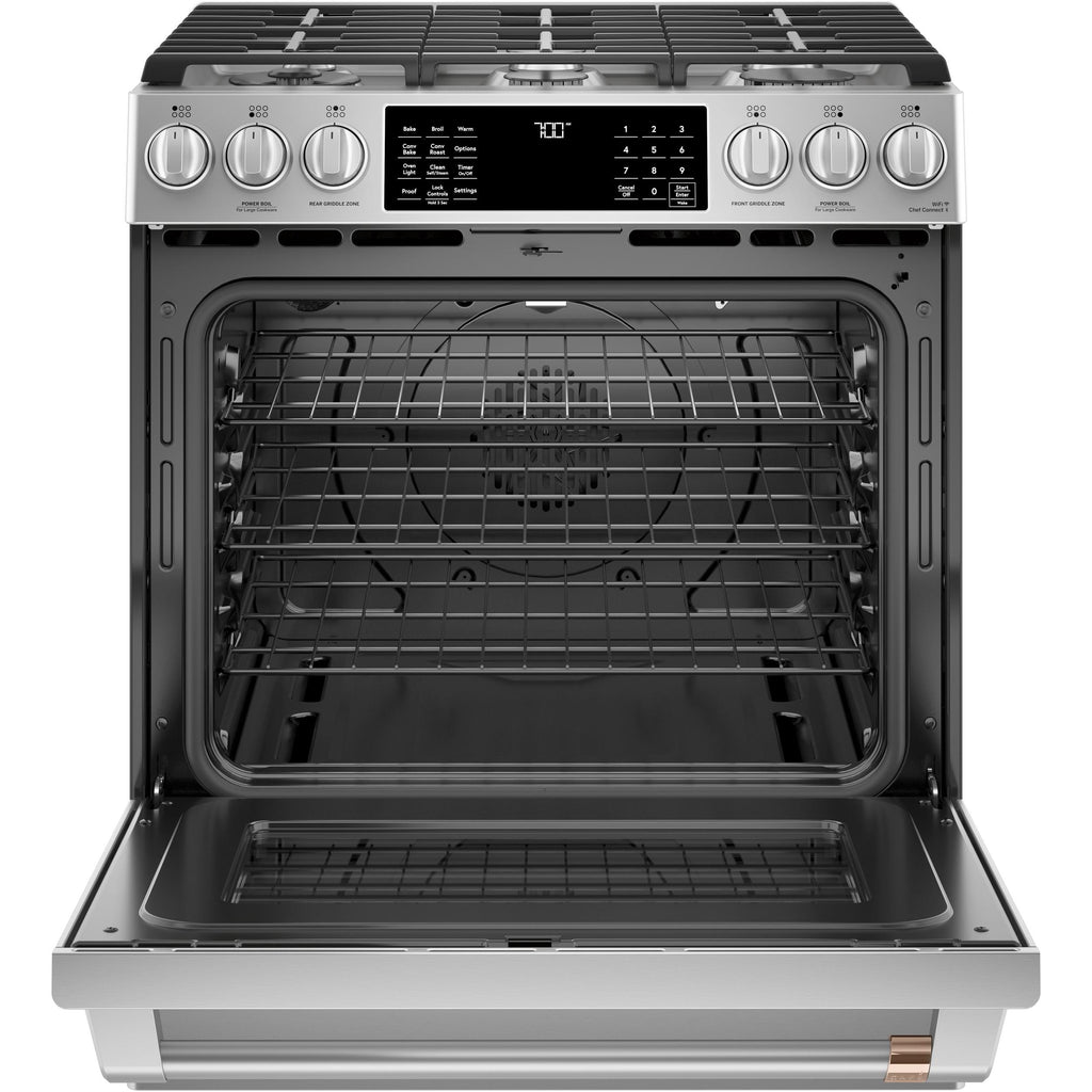  Café 30-inch Slide-in Gas Range with Convection Technology CCGS700P2MS1 IMAGE 3