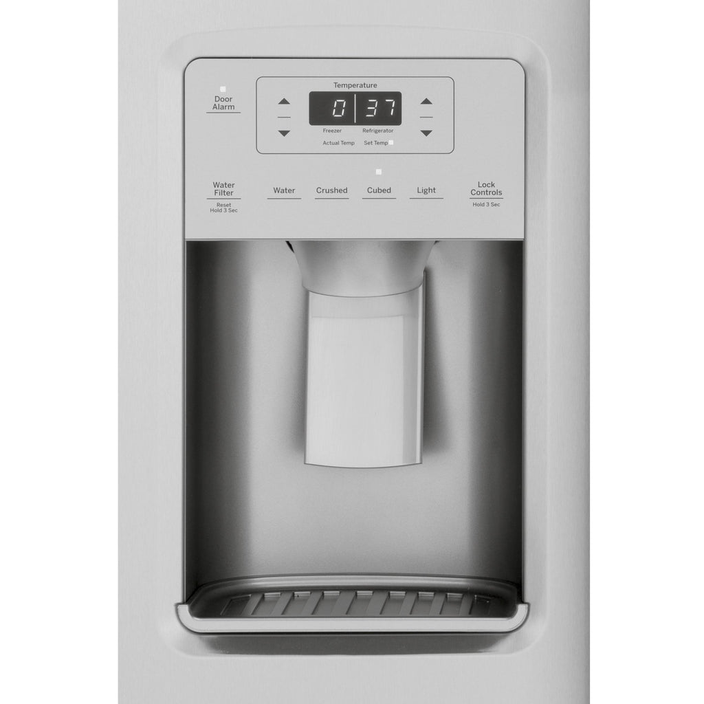  GE 36-inch, 25.1 cu.ft. Freestanding Side-by-Side Refrigerator with Water and Ice Dispensing System GSS25IYNFS IMAGE 5
