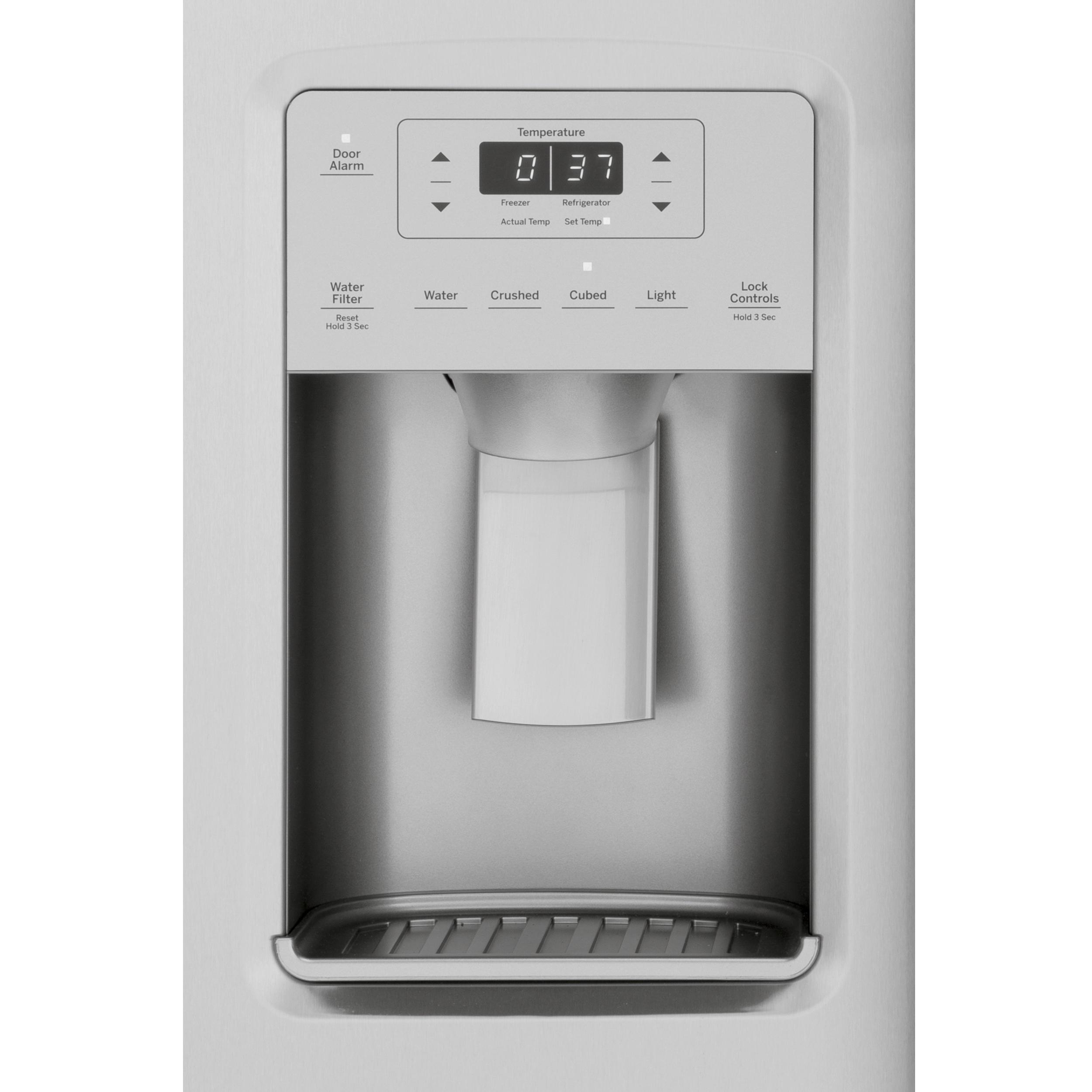  GE 36-inch, 25.1 cu.ft. Freestanding Side-by-Side Refrigerator with Water and Ice Dispensing System GSS25IYNFS IMAGE 5