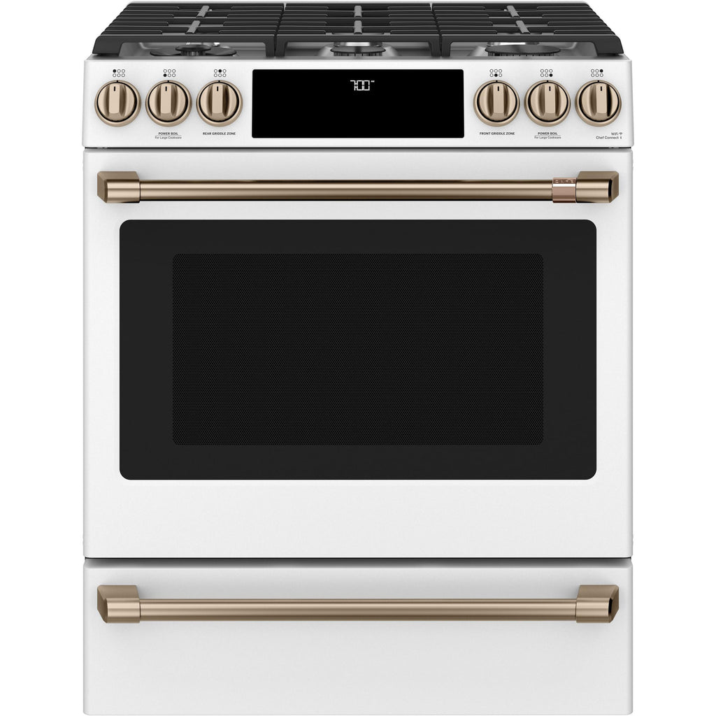  Café 30-inch Slide-in Gas Range with Convection Technology CCGS700P4MW2 IMAGE 1