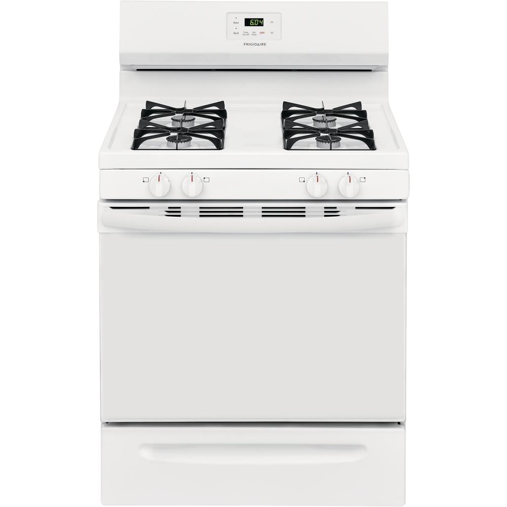  Frigidaire 30-inch Freestanding Gas Range with Even Baking Technology FCRG3005AW IMAGE 1
