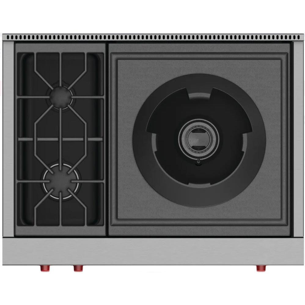  Wolf 36-inch Built-in gas Rangetop with Wok Burner SRT362W-LP IMAGE 2