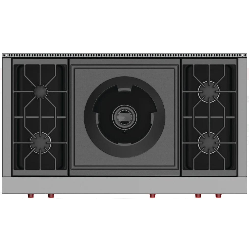  Wolf 48-inch Built-in gas Rangetop with Wok Burner SRT484W-LP IMAGE 2