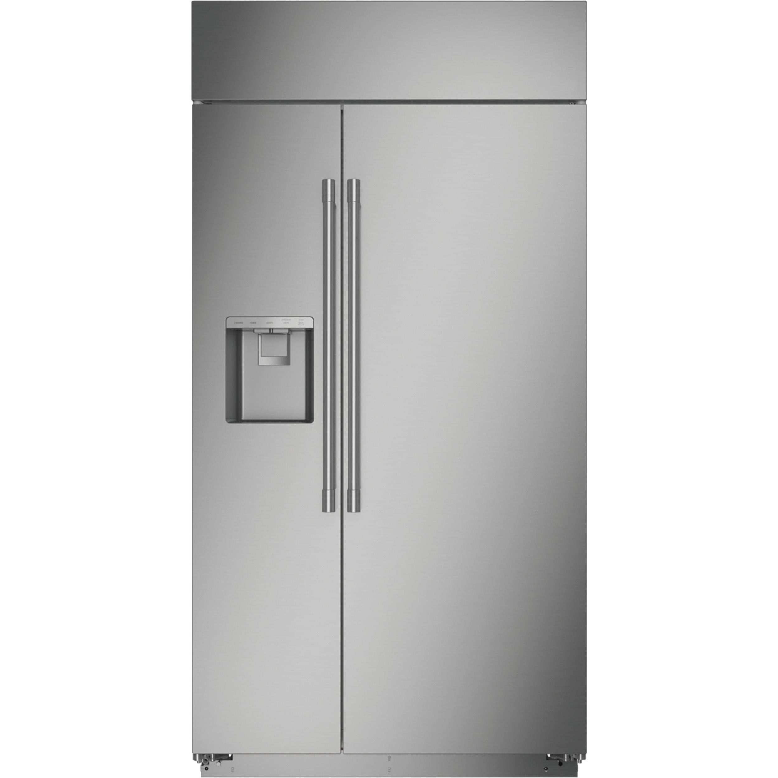  Monogram 42-inch, 24.6 cu.ft. Built-in Side-by-Side Refrigerator with External Water and Ice Dispenser ZISS420DNSS IMAGE 1