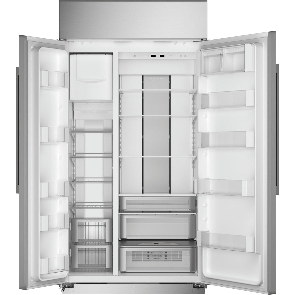  Monogram 42-inch, 25.2 cu.ft. Built-in Side-by-Side Refrigerator with Wi-Fi Connect ZISS420NNSS IMAGE 3