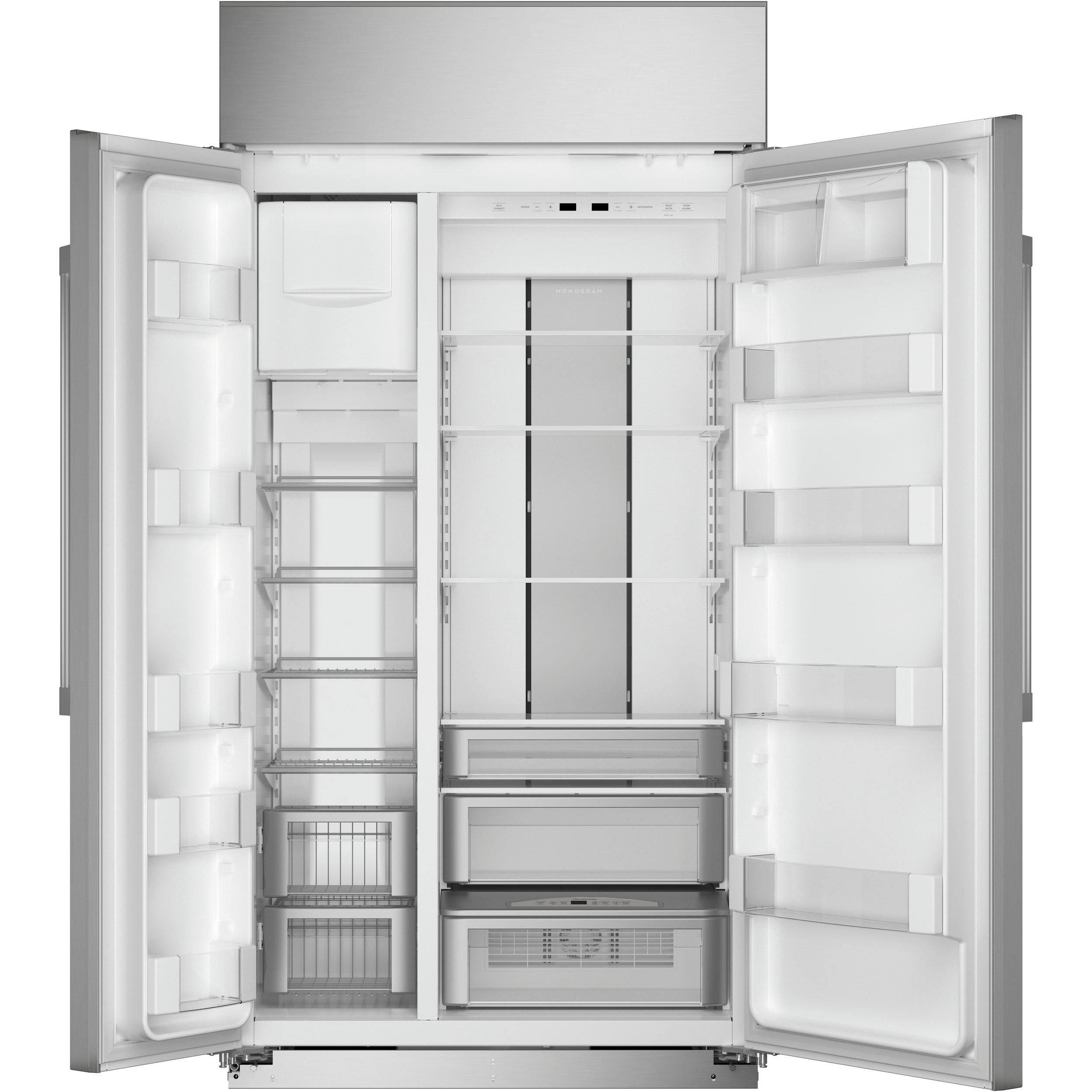  Monogram 42-inch, 25.2 cu.ft. Built-in Side-by-Side Refrigerator with Wi-Fi Connect ZISS420NNSS IMAGE 4