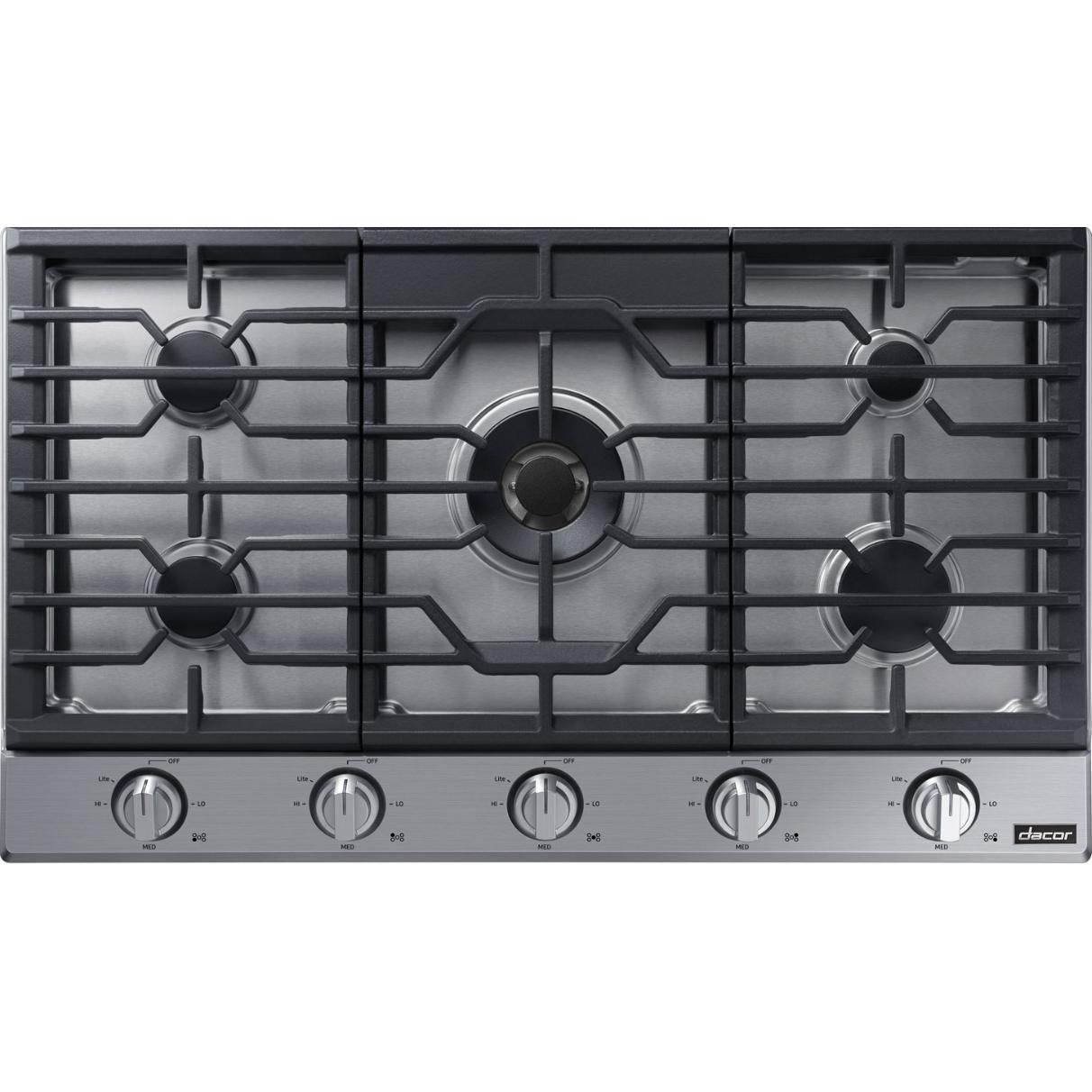  Dacor 36-inch Built-in Gas Cooktop with Wi-Fi Connectivity DTG36P875NS/DA IMAGE 1