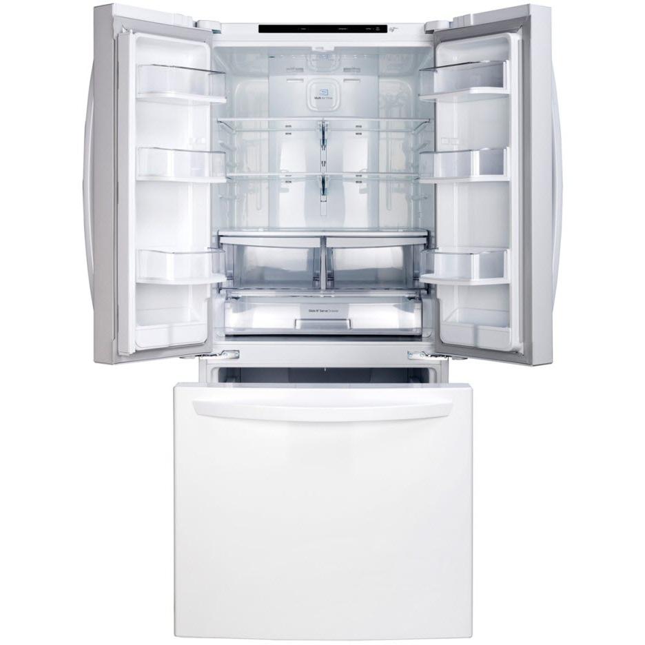  LG 30-inch, 21.8 cu.ft. Freestanding French 3-Door Refrigerator with SmartDiagnosis™ Technology LRFNS2200W IMAGE 5