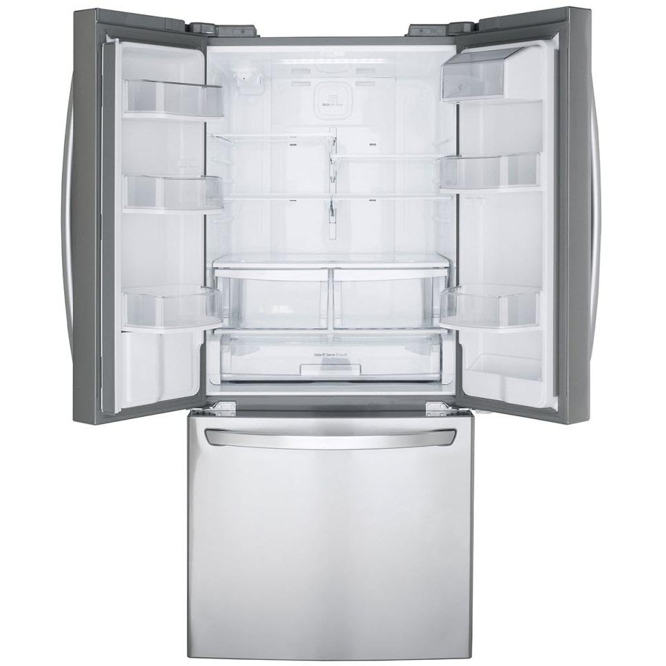 LG 30-inch, 21.8 cu.ft. Freestanding French 3-Door Refrigerator with External Water Dispensing System LRFWS2200S IMAGE 4