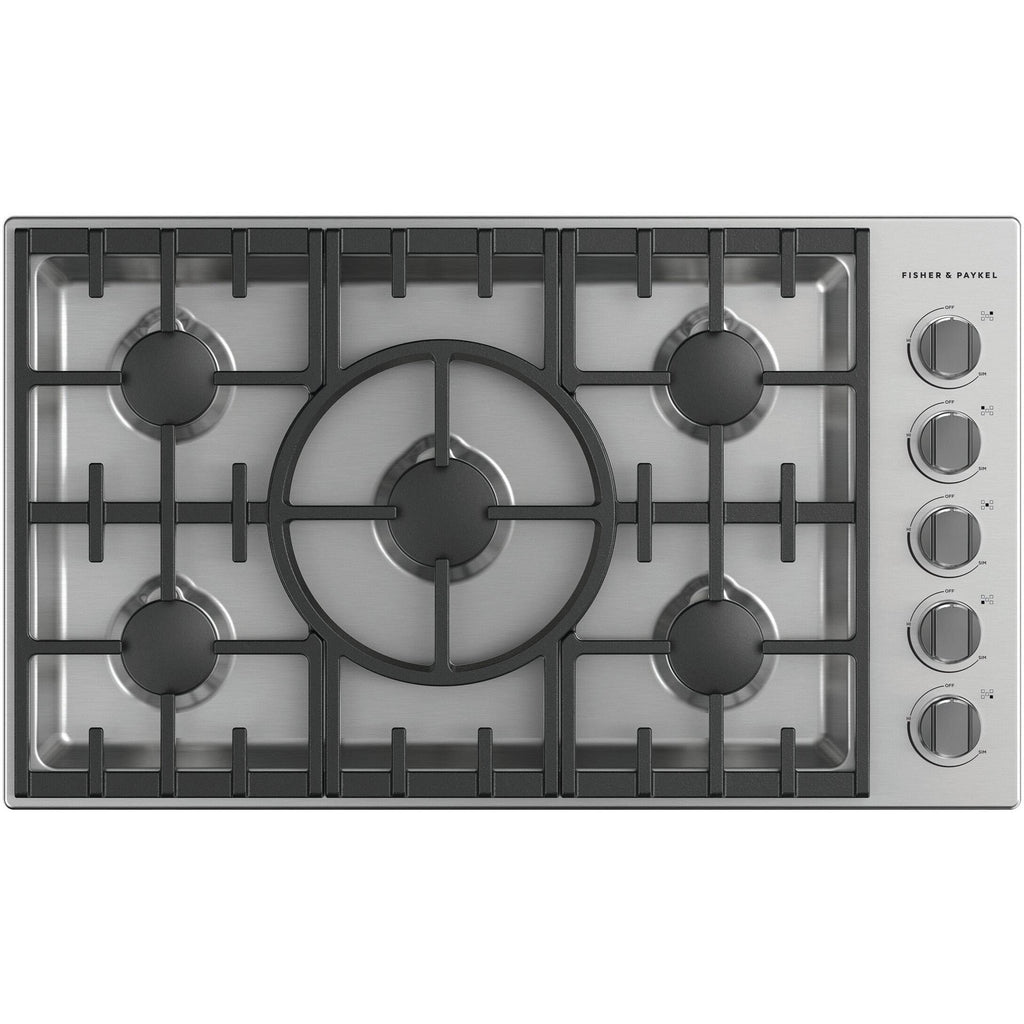  Fisher & Paykel 36-inch Built-in Gas Cooktop with 5 Burners CDV3-365H-N IMAGE 1