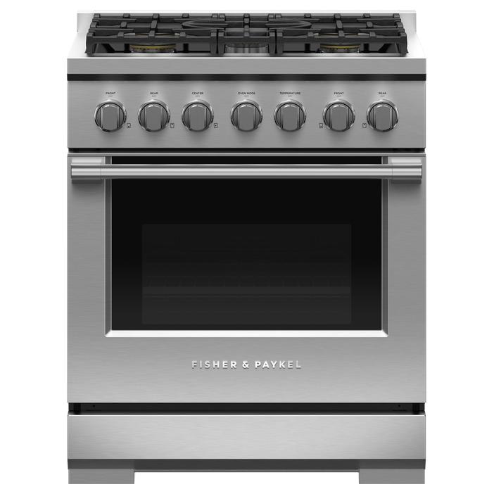  Fisher & Paykel 30-inch Freestanding Gas Range with Dual Flow Burners™ RGV3-305-L IMAGE 1