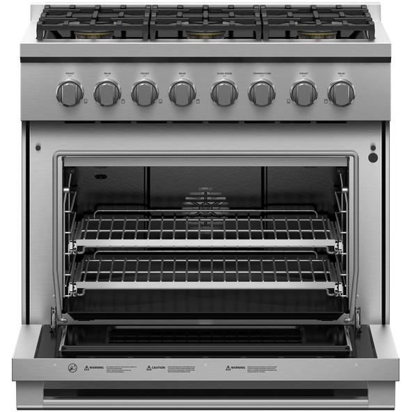  Fisher & Paykel 36-inch Freestanding Gas Range with Dual Flow Burners™ RGV3-366-N IMAGE 2