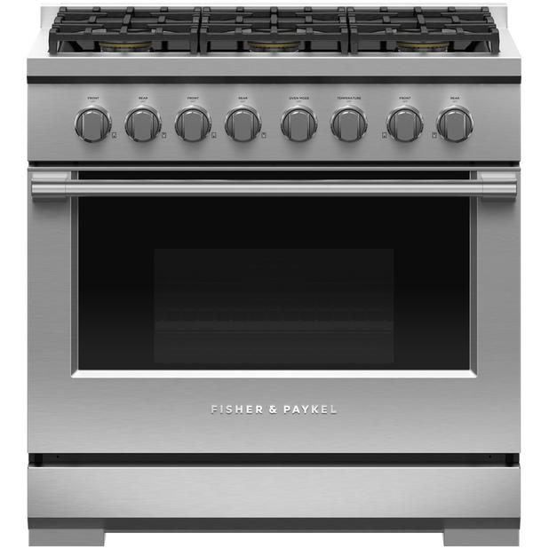  Fisher & Paykel 36-inch Freestanding Gas Range with Dual Flow Burners™ RGV3-366-L IMAGE 1