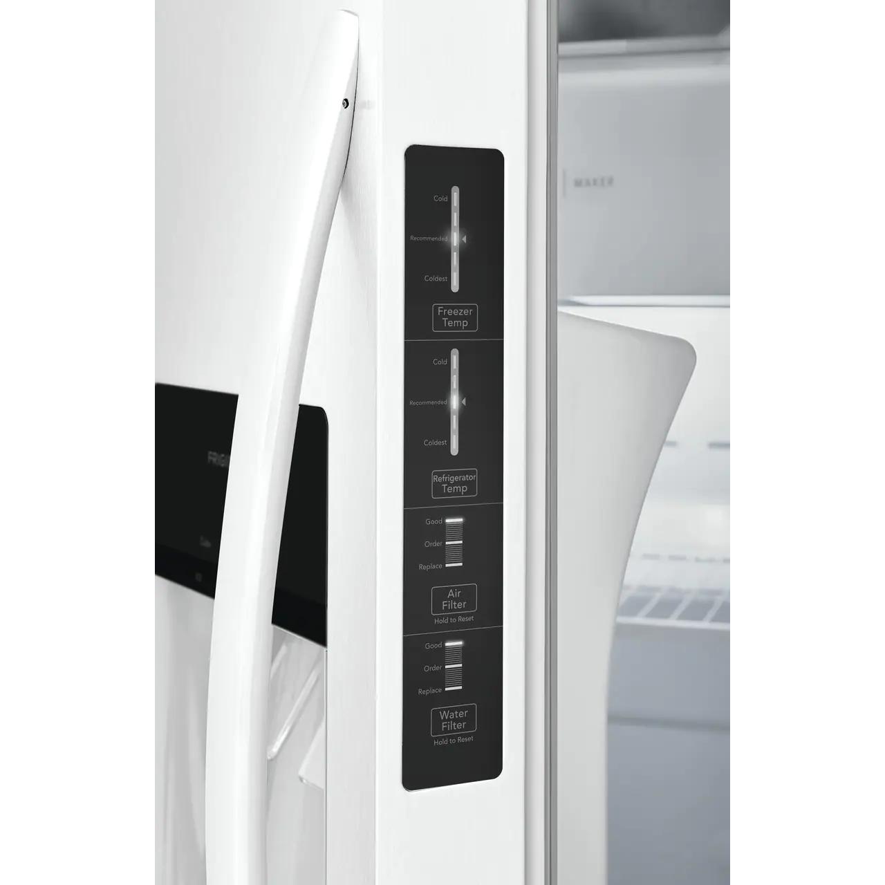  Frigidaire 33-inch, 22.2 cu.ft. Freestanding Side-by-Side Refrigerator with Ice and Water Dispensing System FRSS2323AW IMAGE 3