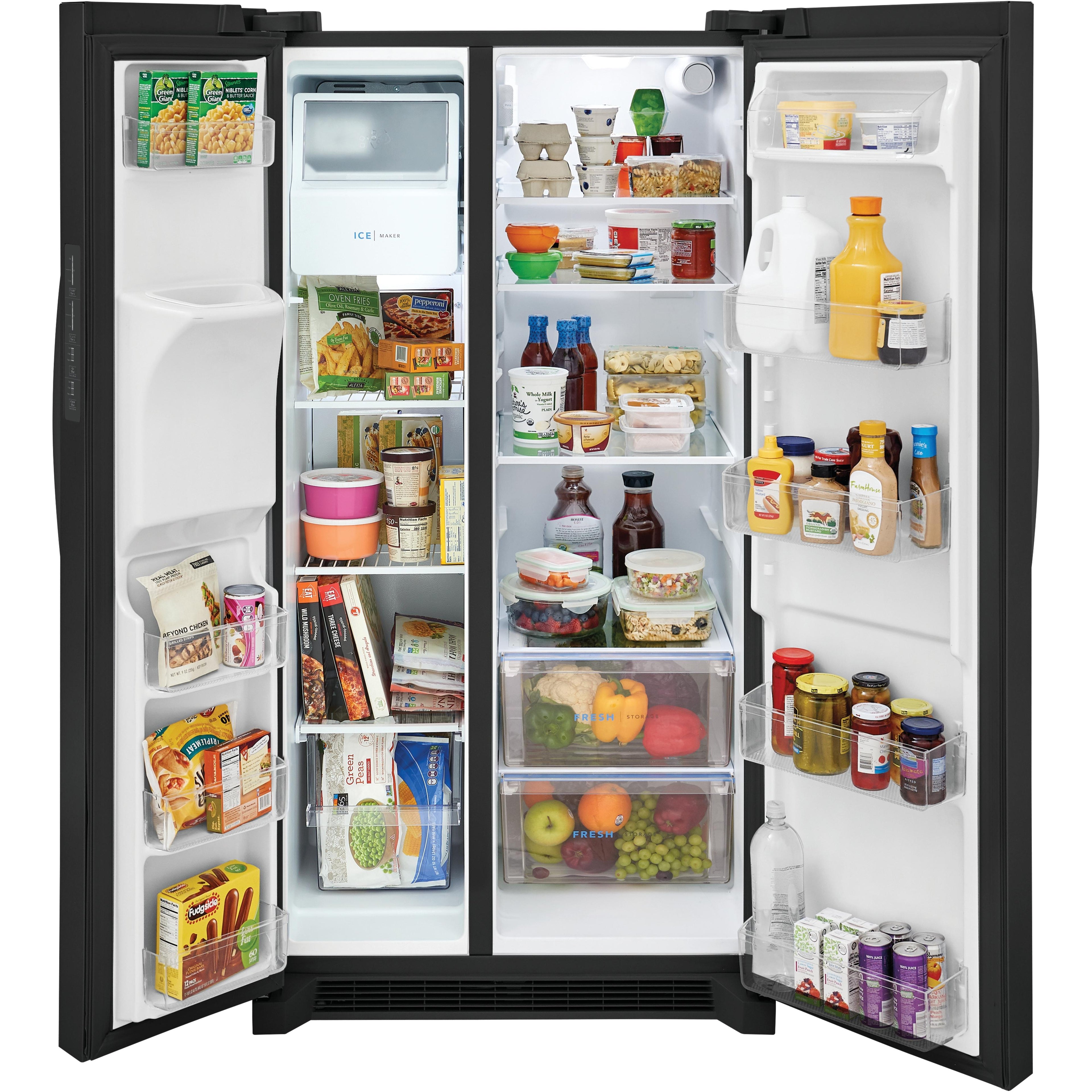  Frigidaire 36-inch, 25.6 cu.ft. Freestanding Side-by-Side Refrigerator with Ice and Water Dispensing System FRSS2623AB IMAGE 3
