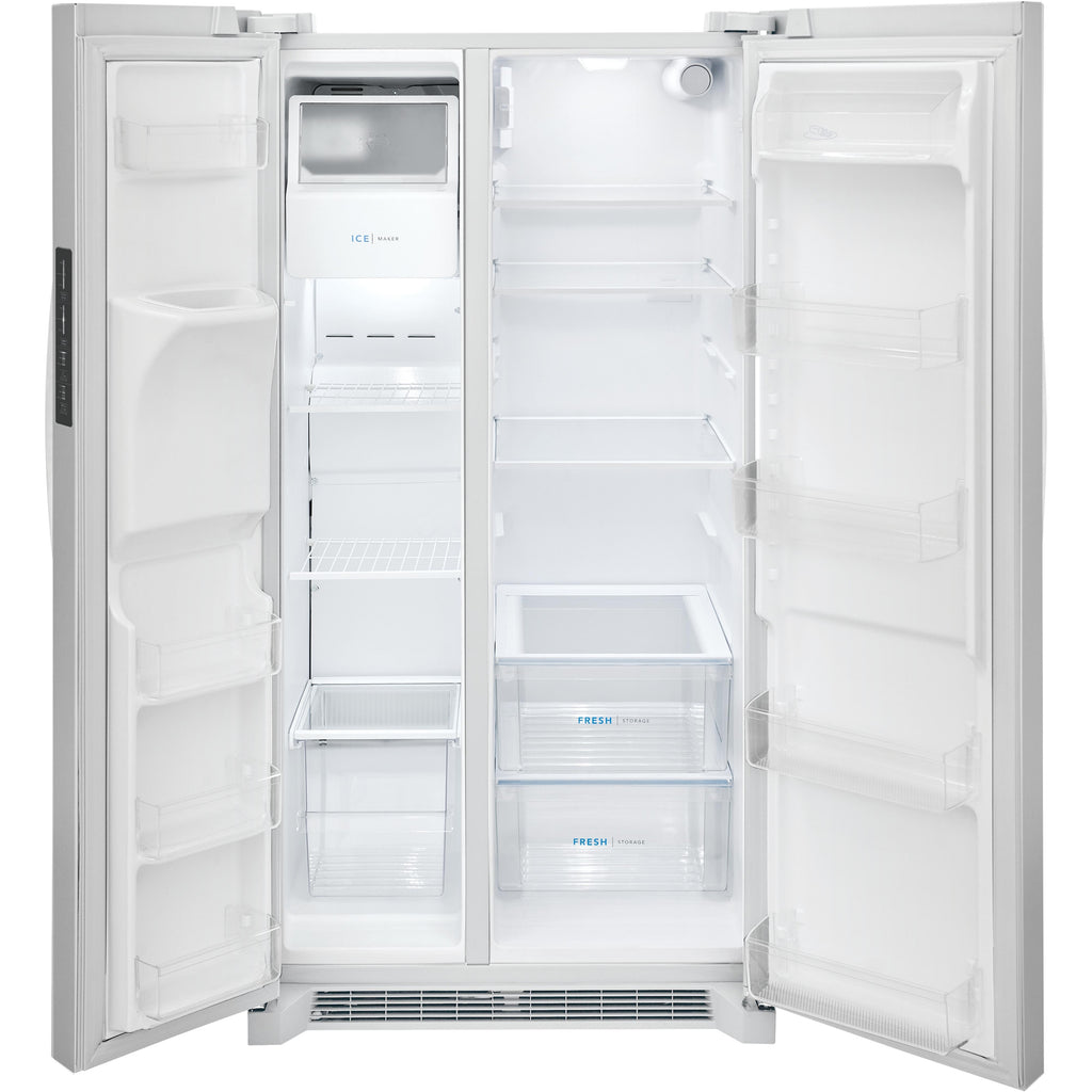  Frigidaire 36-inch, 25.6 cu.ft. Freestanding Side-by-Side Refrigerator with Ice and Water Dispensing System FRSS2623AW IMAGE 2