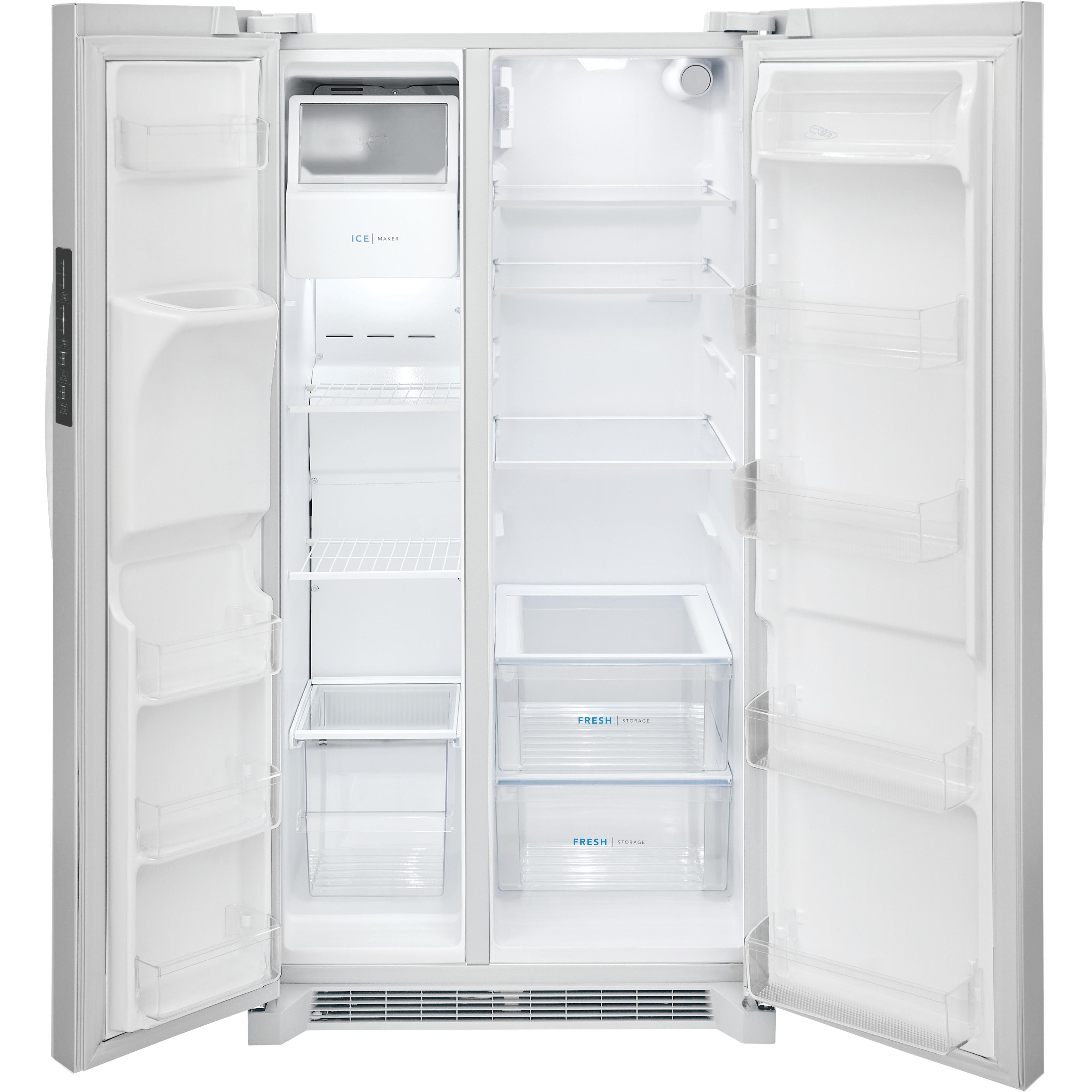  Frigidaire 36-inch, 25.6 cu.ft. Freestanding Side-by-Side Refrigerator with Ice and Water Dispensing System FRSS2623AW IMAGE 2