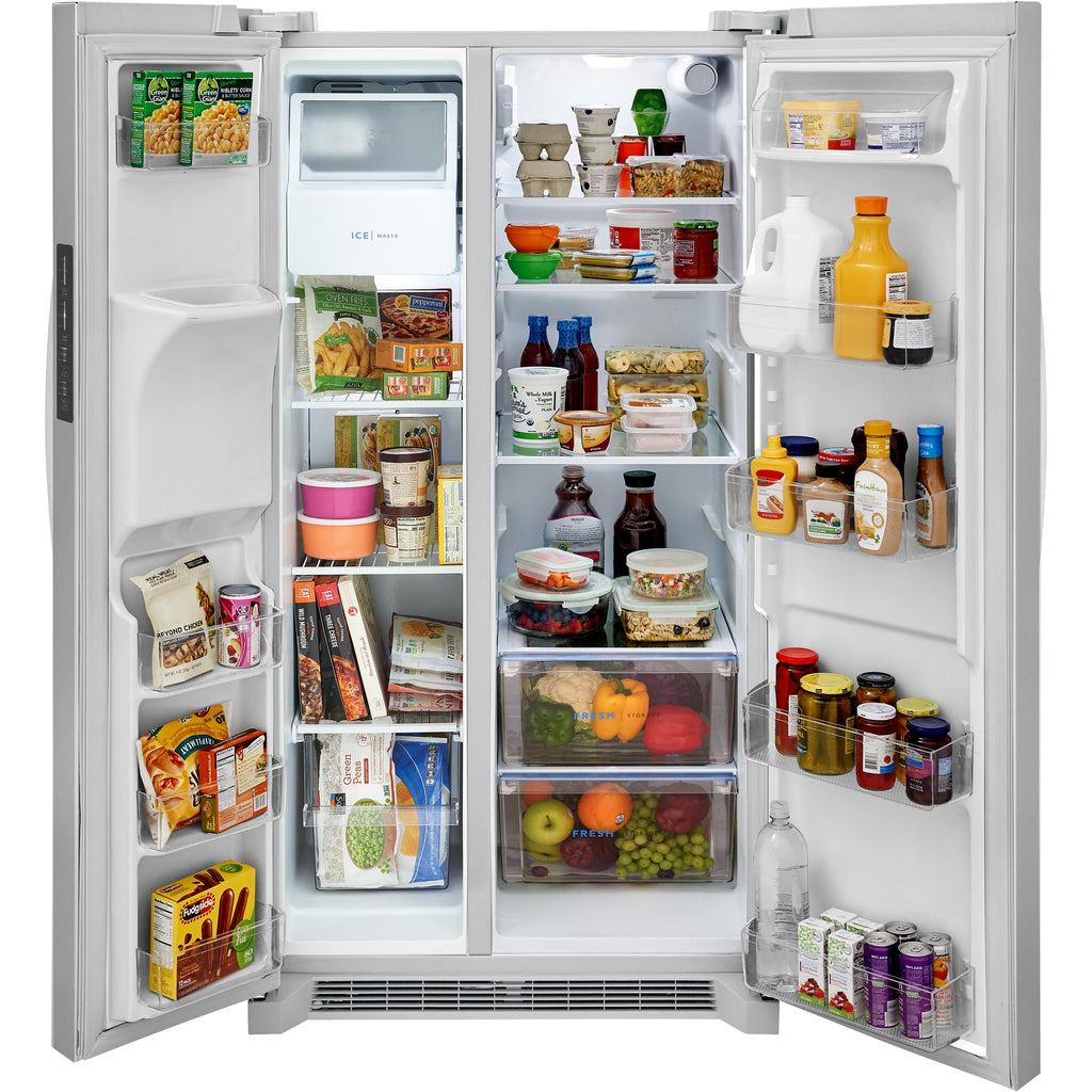  Frigidaire 36-inch, 25.6 cu.ft. Freestanding Side-by-Side Refrigerator with Ice and Water Dispensing System FRSS2623AW IMAGE 3