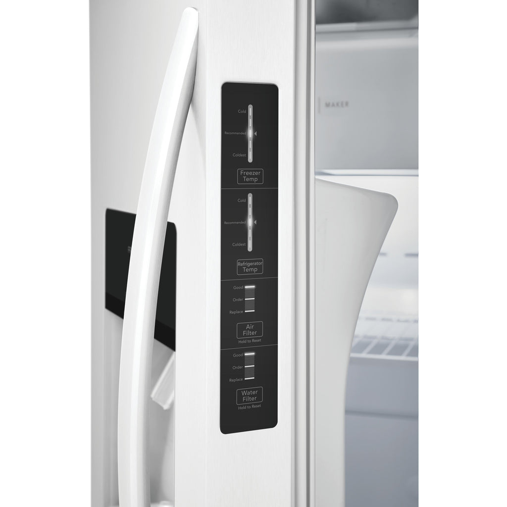  Frigidaire 36-inch, 25.6 cu.ft. Freestanding Side-by-Side Refrigerator with Ice and Water Dispensing System FRSS2623AW IMAGE 8