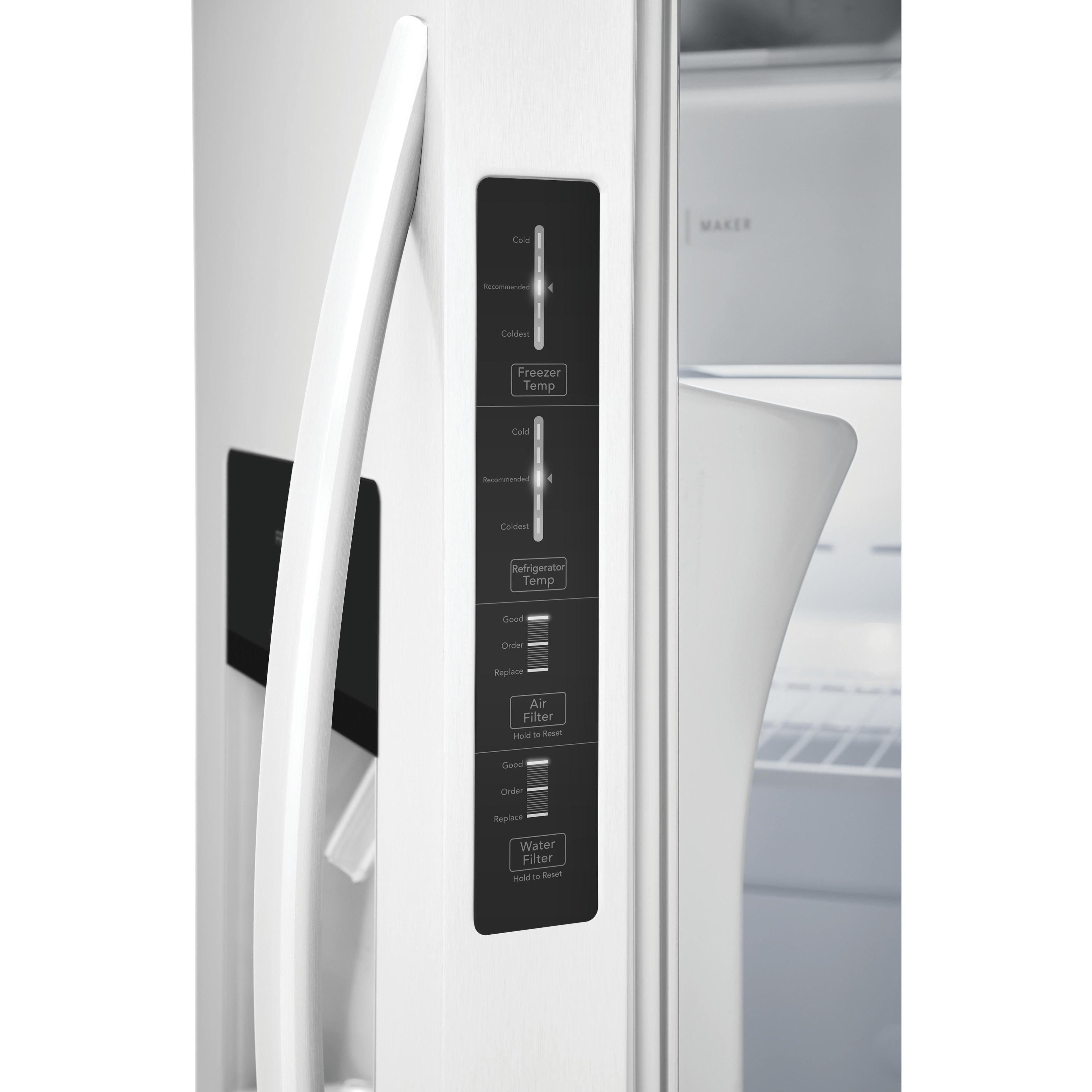  Frigidaire 36-inch, 25.6 cu.ft. Freestanding Side-by-Side Refrigerator with Ice and Water Dispensing System FRSS2623AW IMAGE 8
