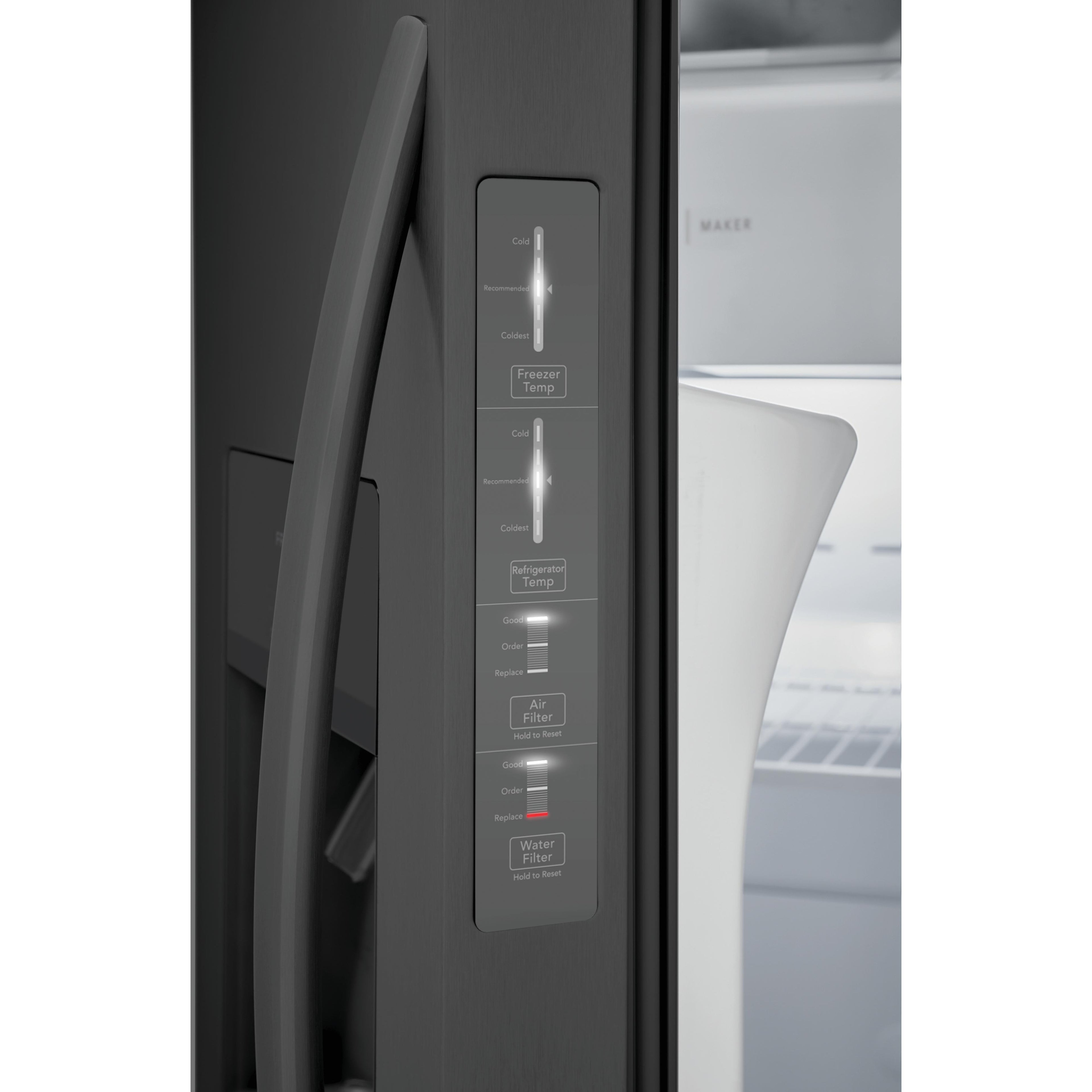  Frigidaire 36-inch, 25.6 cu.ft. Freestanding Side-by-Side Refrigerator with Ice and Water Dispensing System FRSS2623AD IMAGE 8