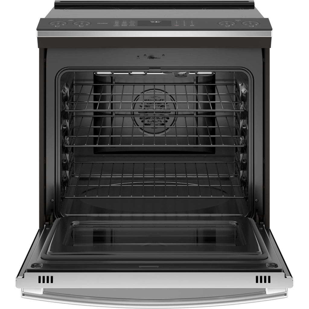  GE Profile 30-inch Slide-in Electric Induction Range with True European Convection Technology PCHS920YMFS IMAGE 2