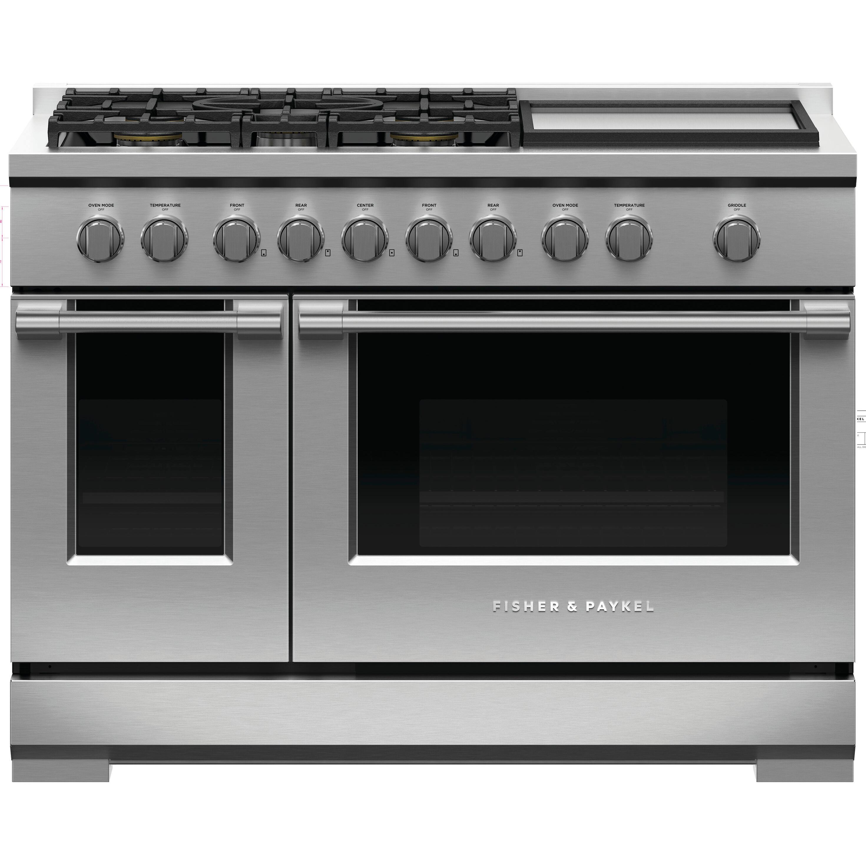  Fisher & Paykel 48-inch Freestanding Gas Range with Griddle RGV3-485GD-N IMAGE 1