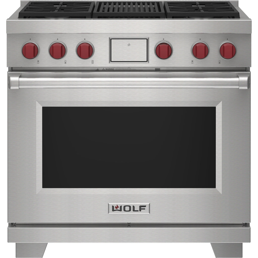  Wolf 36-inch Dual Fuel Range with Charbroiler DF36450C/S/P/LP IMAGE 1