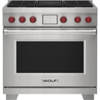  Wolf 36-inch Dual Fuel Range with Charbroiler DF36450C/S/P/LP IMAGE 1