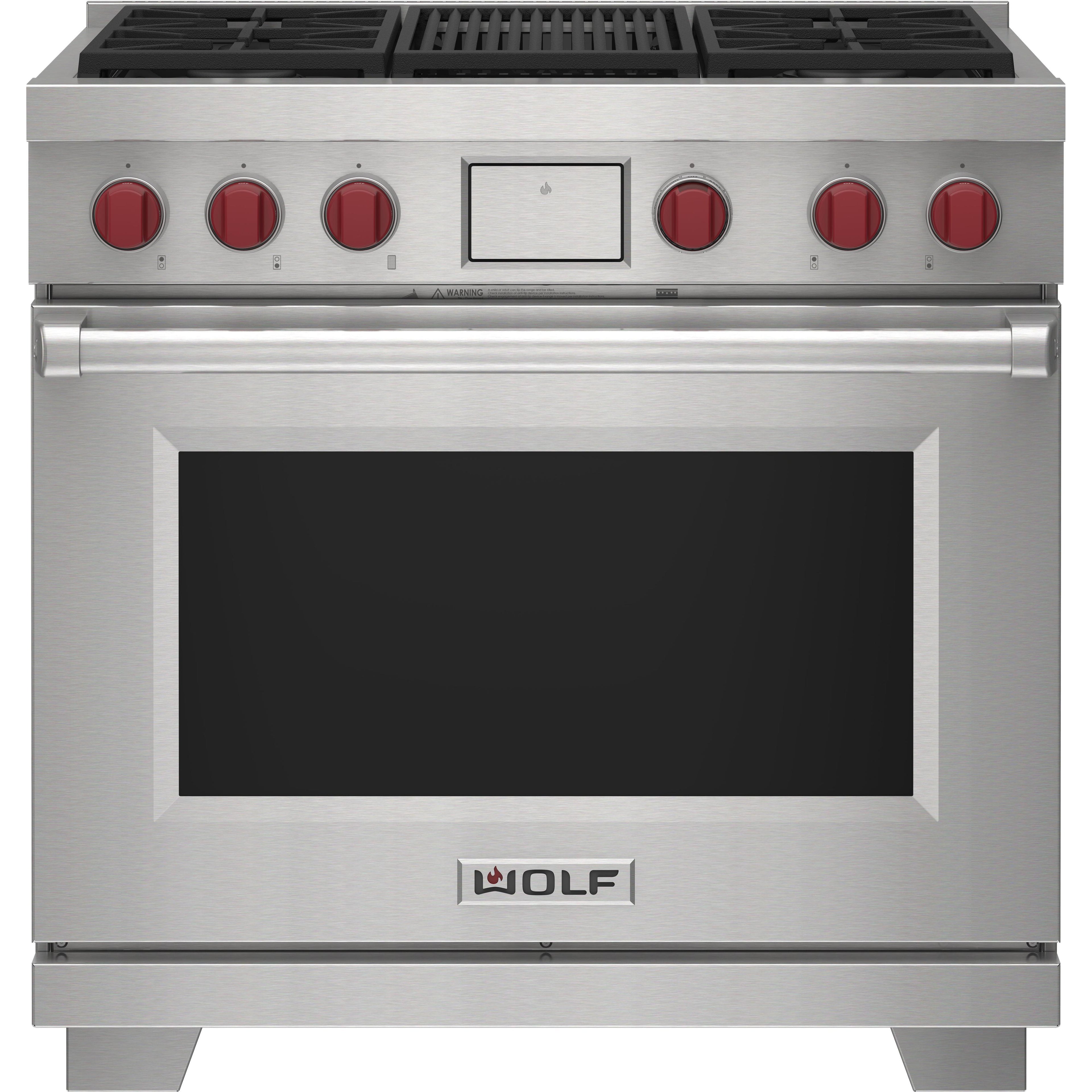  Wolf 36-inch Dual Fuel Range with Charbroiler DF36450C/S/P/LP IMAGE 1