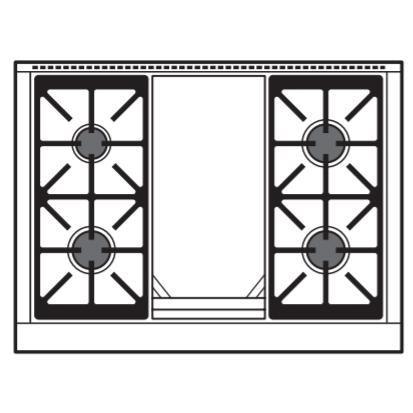  Wolf 36-inch Dual Fuel Range with Griddle DF36450G/S/P IMAGE 3