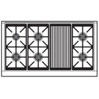  Wolf 48-inch Dual Fuel Range with Charbroiler DF48650C/S/P/LP IMAGE 3