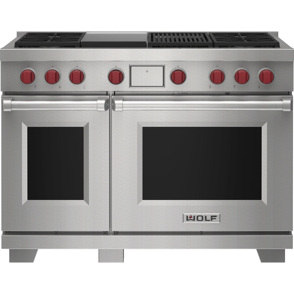 Wolf 48-inch Dual Fuel Range with Griddle and Charbroiler DF48450CG/S/P IMAGE 1