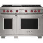  Wolf 48-inch Dual Fuel Range with Griddle and Charbroiler DF48450CG/S/P IMAGE 1
