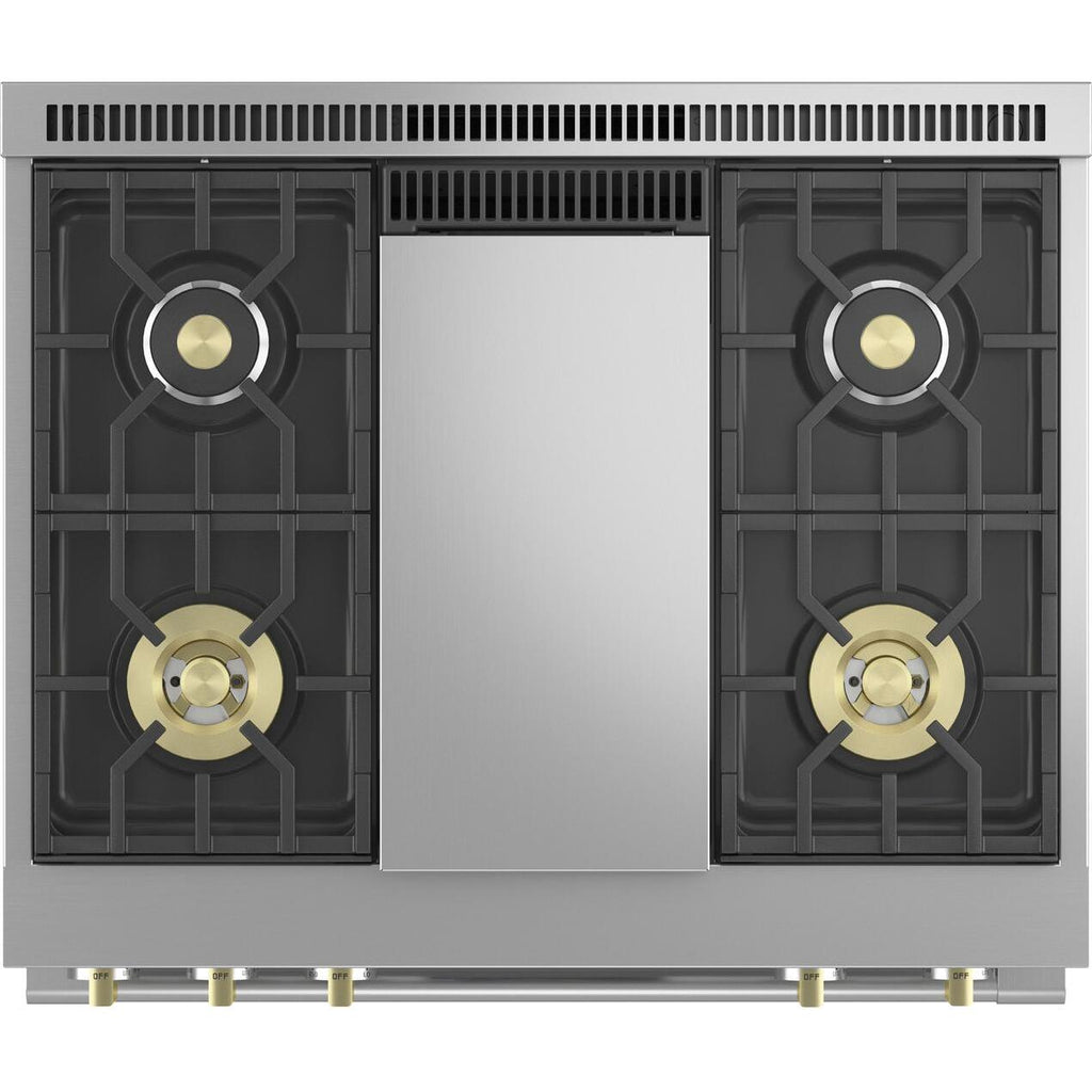  Monogram 36-inch Freestanding Dual-Fuel Range with True European Convection ZDP364NDTSS IMAGE 4