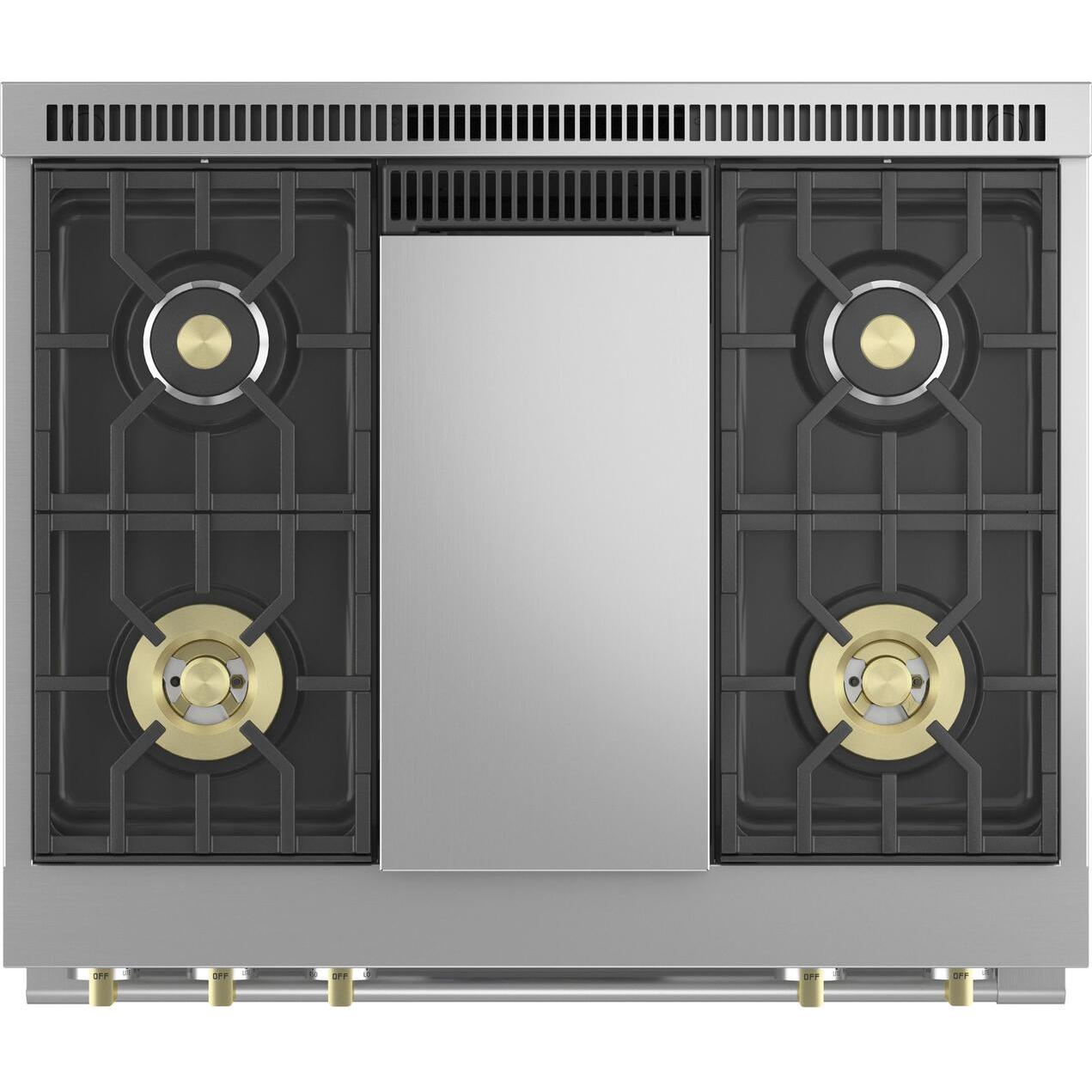  Monogram 36-inch Freestanding Dual-Fuel Range with True European Convection ZDP364NDTSS IMAGE 4